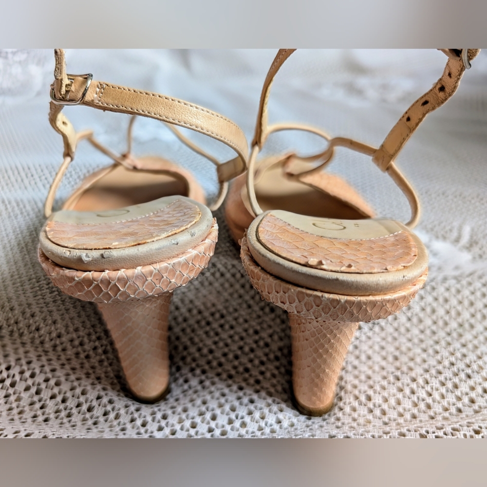 Vintage Cole Haan Anthropologie Leather Blush Wedges - Picture 4 of 6